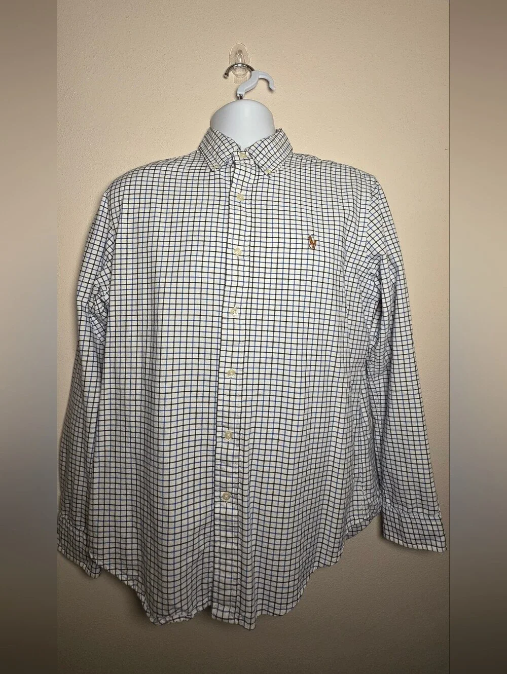 Bundle Of 4 Polo by Ralph Lauren Red, Green, White & Blue Windowpane Mens Shirts